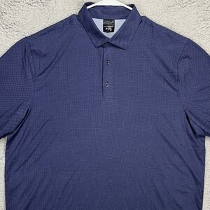 Greg‎ Norman X-Lite 50 Golf Polo Shirt Mens 2XL Play Dry Blue Geometric Rugby
